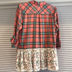 Matilda Jane flannel top with lace detail S